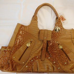 Vecceli Italy Faux Crocodile Large Tote/Shoulder Bag